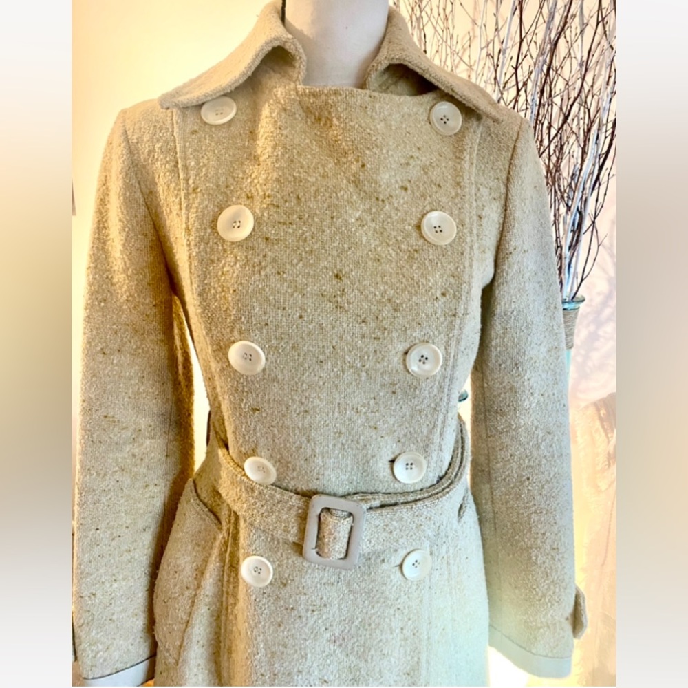 VINTAGE MACKAGE ! Lovely Tweed w/ leather ♥️Mackage of Canada 🇨🇦 A COOL COAT♥️
